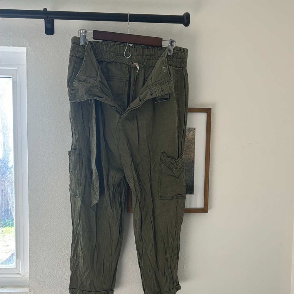 Free People Olive Cargo Pants